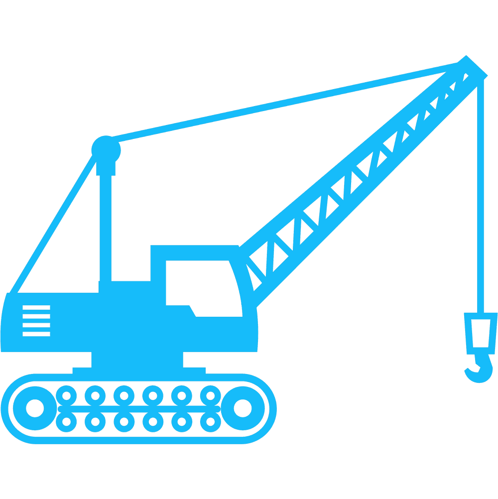 image of a blue heavy duty crane
