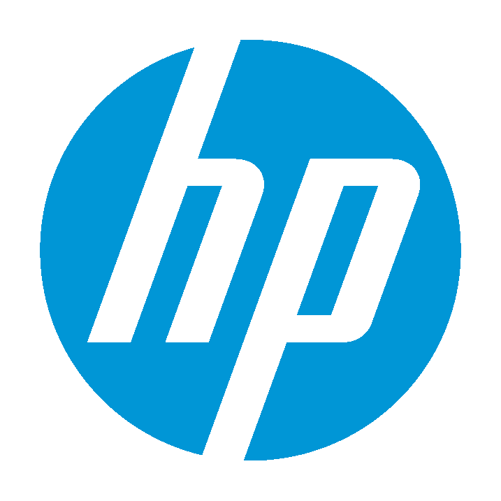 HP logo in Blue HP logo in Blue