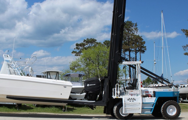 Boat — Boat Lift By Fork Lifter in Hampton, VA