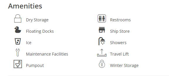 Boat Amenities — Amenities List in Hampton, VA