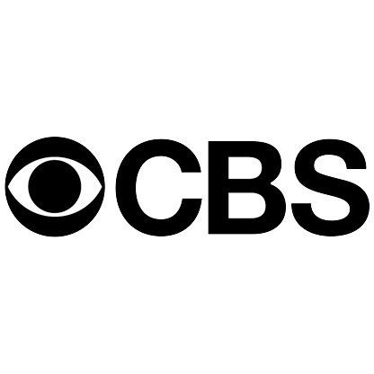 The cbs logo is black and white and looks like a cbs logo.