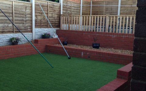 new fence installation in the garden area
