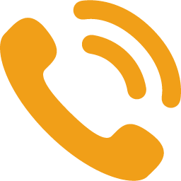 Orange telephone receiver with sound waves, indicating an incoming call.