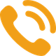 Orange telephone receiver with sound waves, indicating an incoming call.