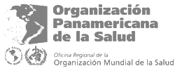 A black and white logo for organización panamericana de la salud