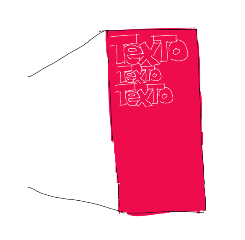 Un dibujo de una pancarta roja que dice texto