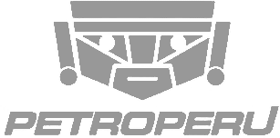 El logo de Petroperú es gris y tiene un escudo encima.