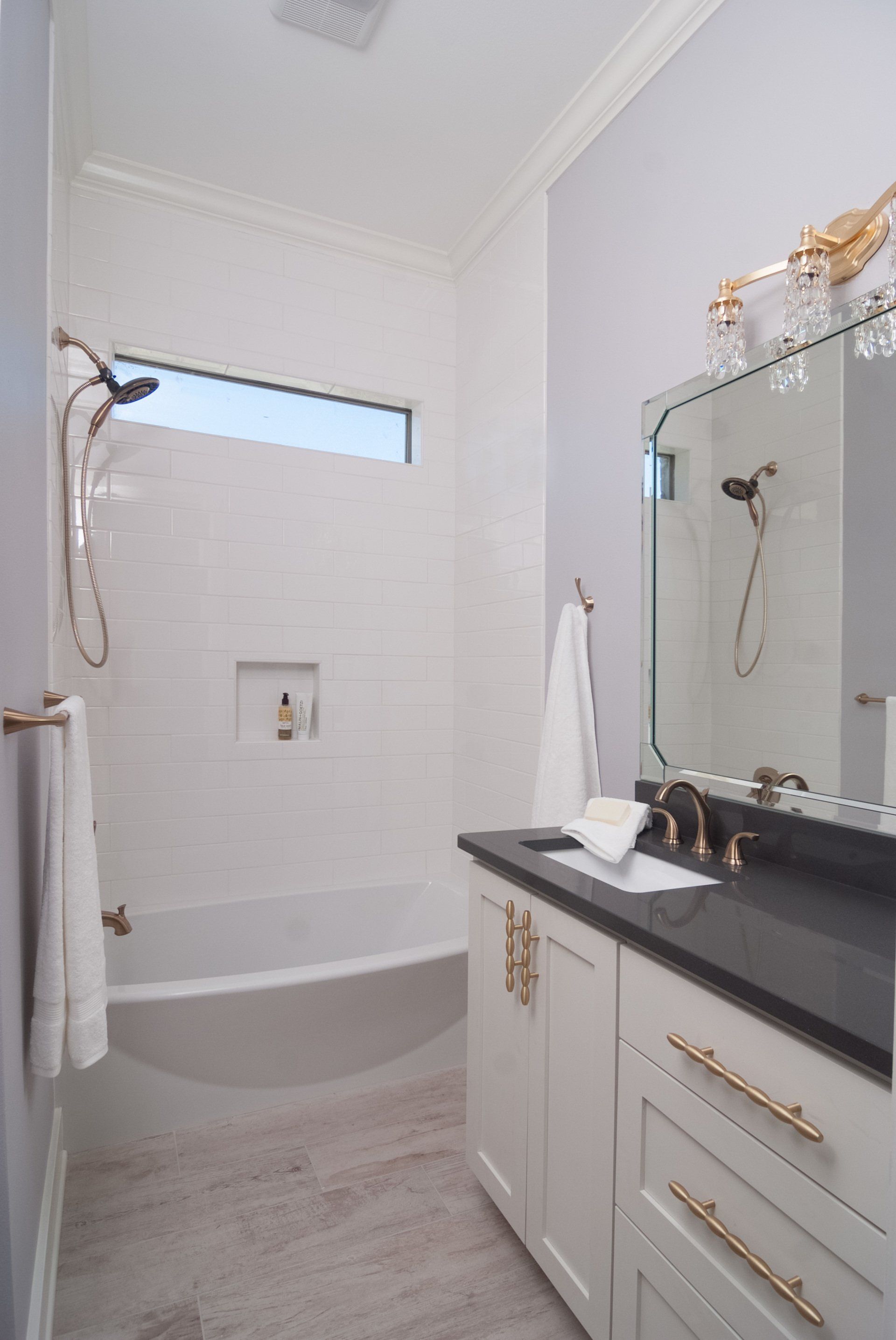 Modern shower redesign in bathroom Baton Rouge