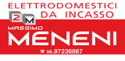 Logo per Massimo Meneni, con il nome del marchio e il numero di telefono 06.97236867 su sfondo rosso e bianco.