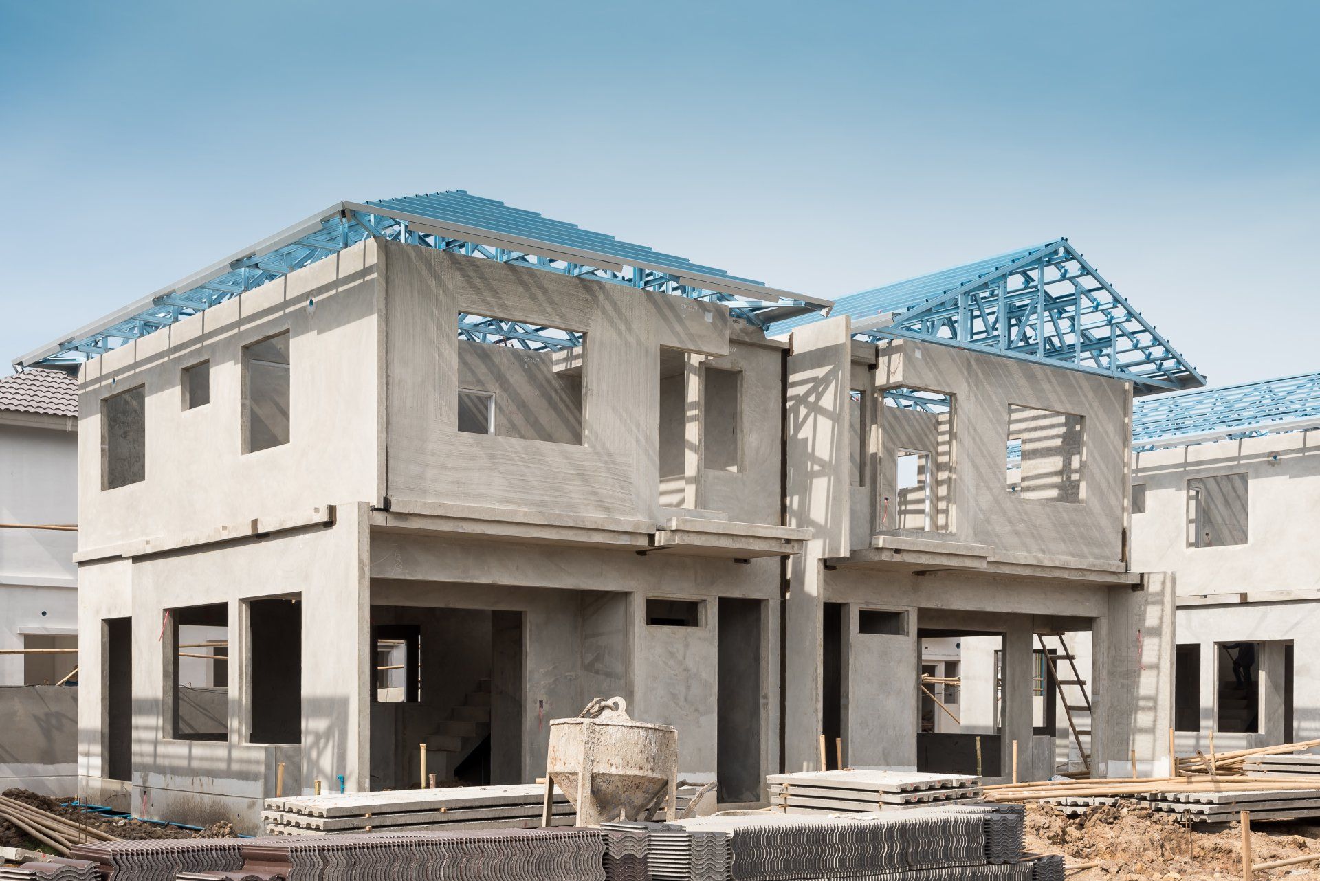 Custom homes being built tropical