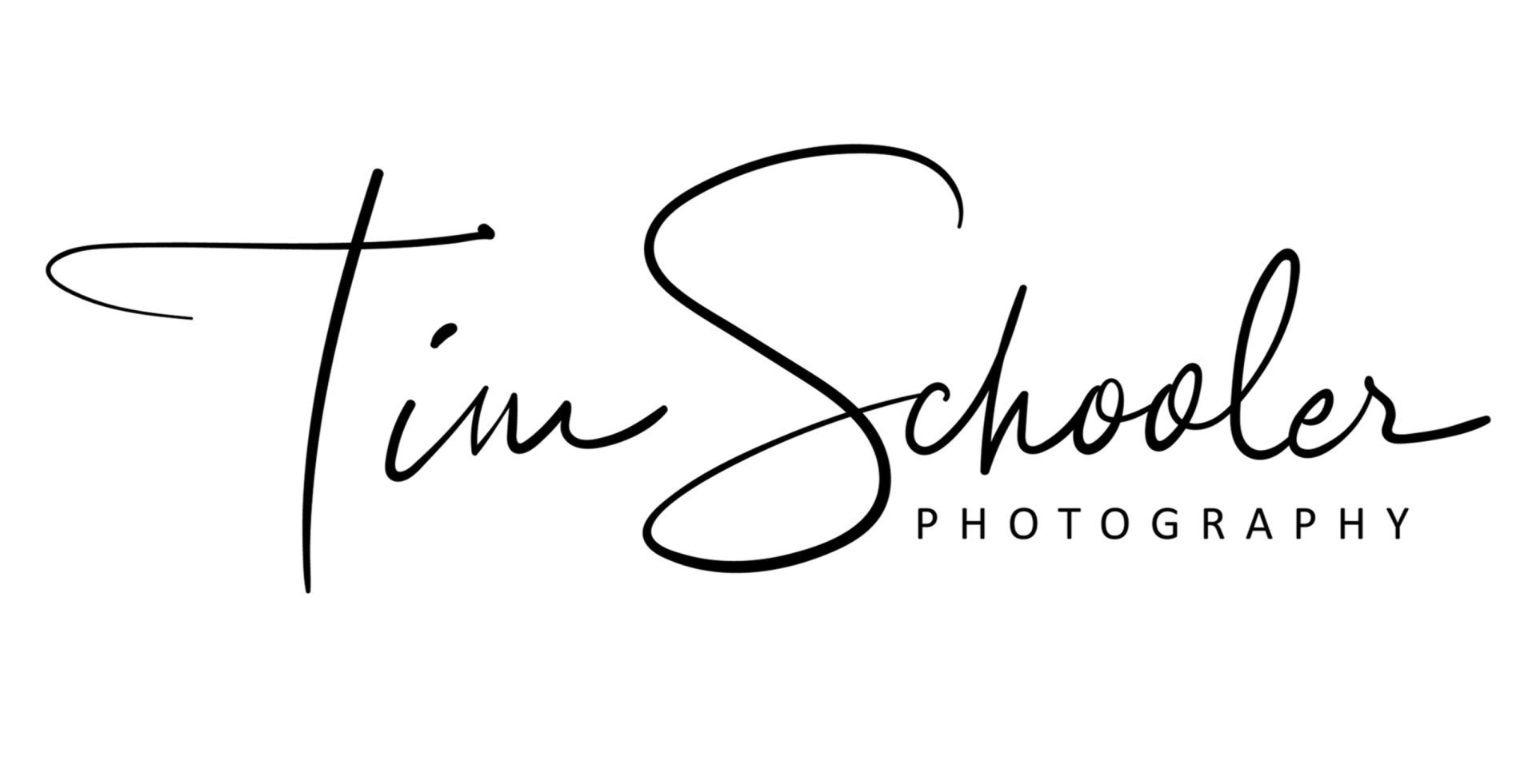 A black and white logo for tim schooler photography.