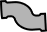 Grey curved pipe icon. Grey curved pipe icon.