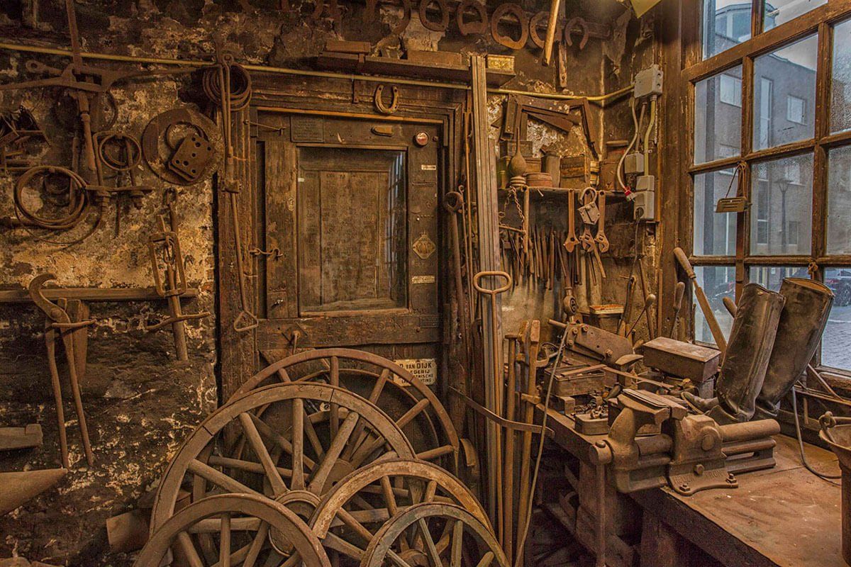 interior of smiths workshop and wheels