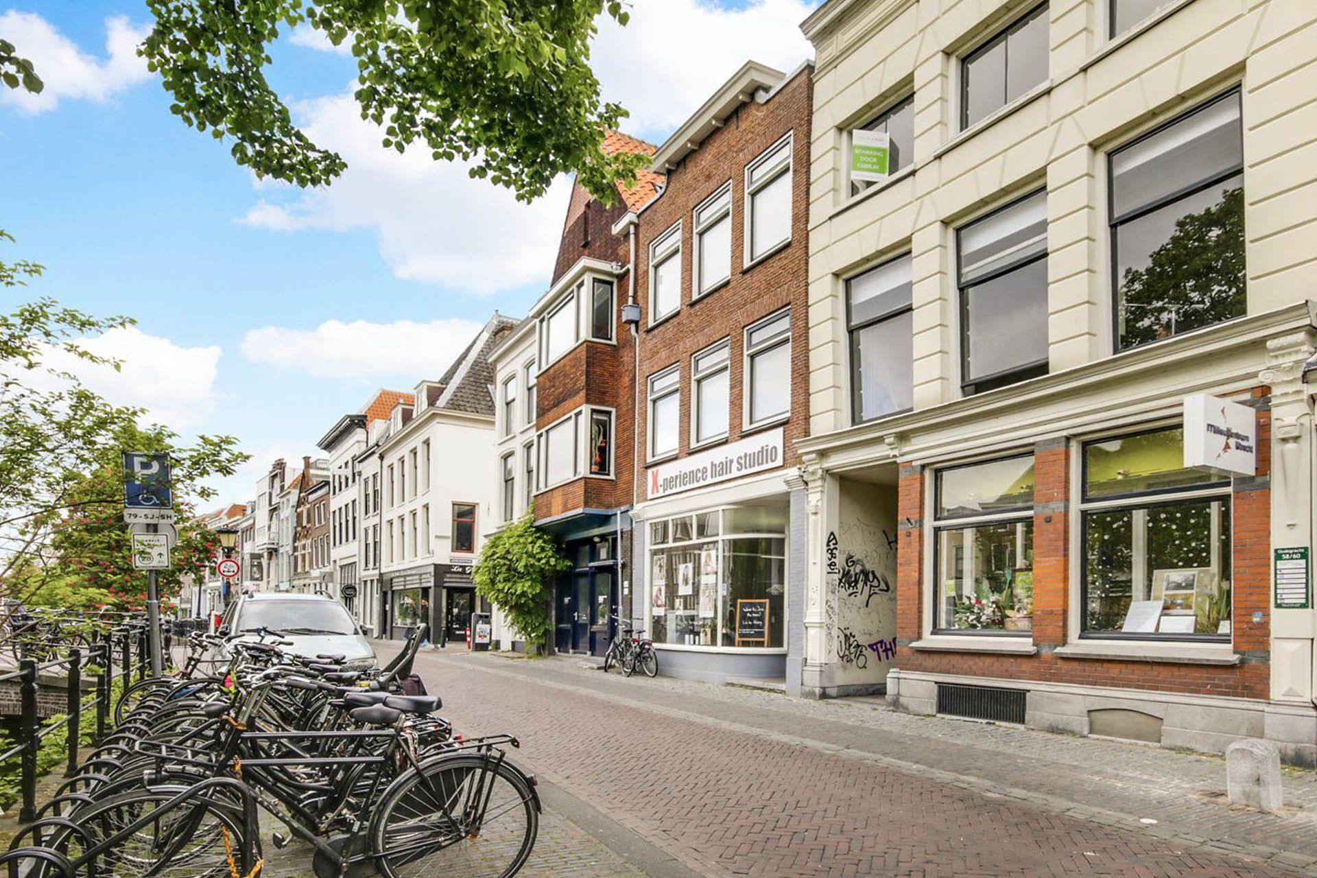 view of building of  Oudegracht 56 in Utrecht
