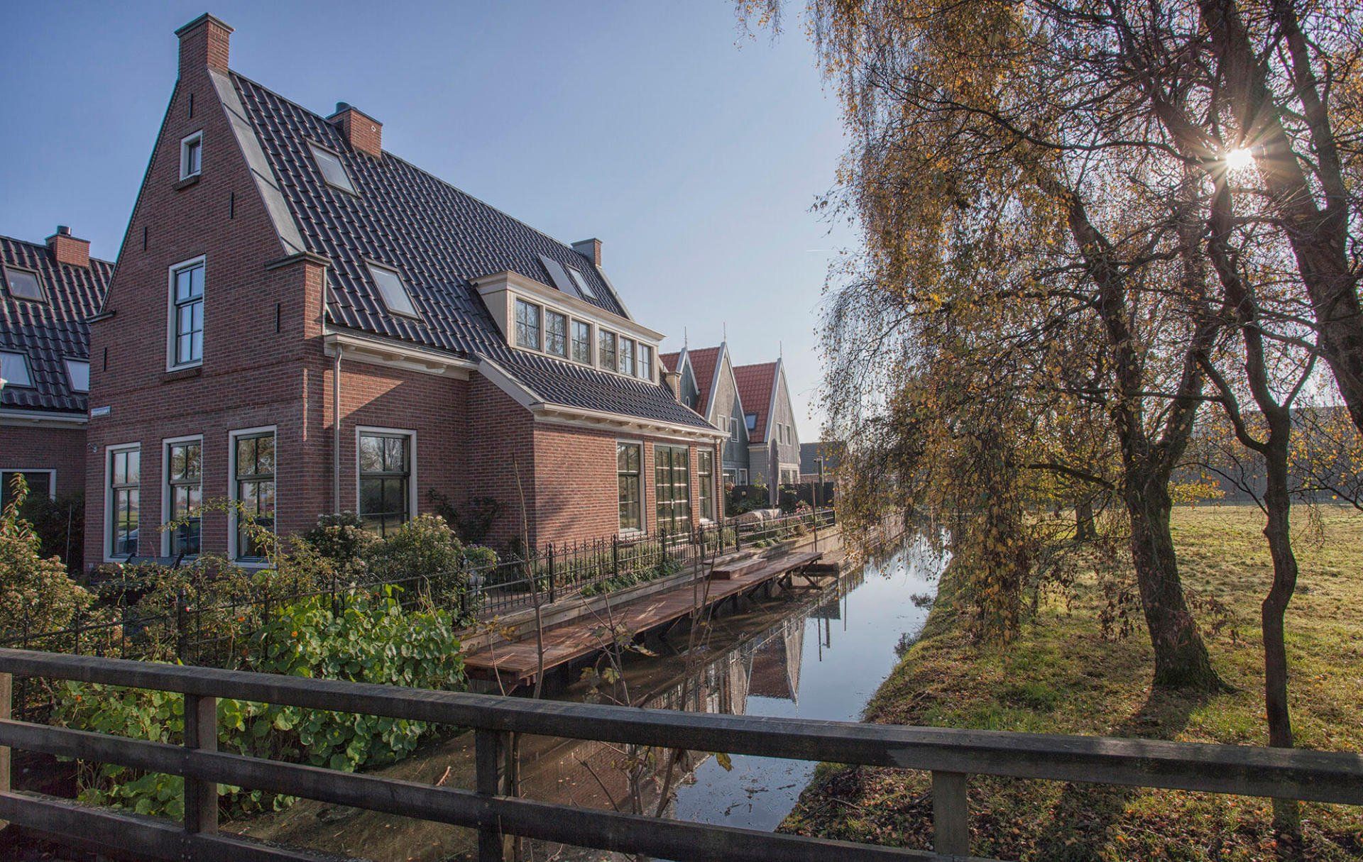House next to a canal