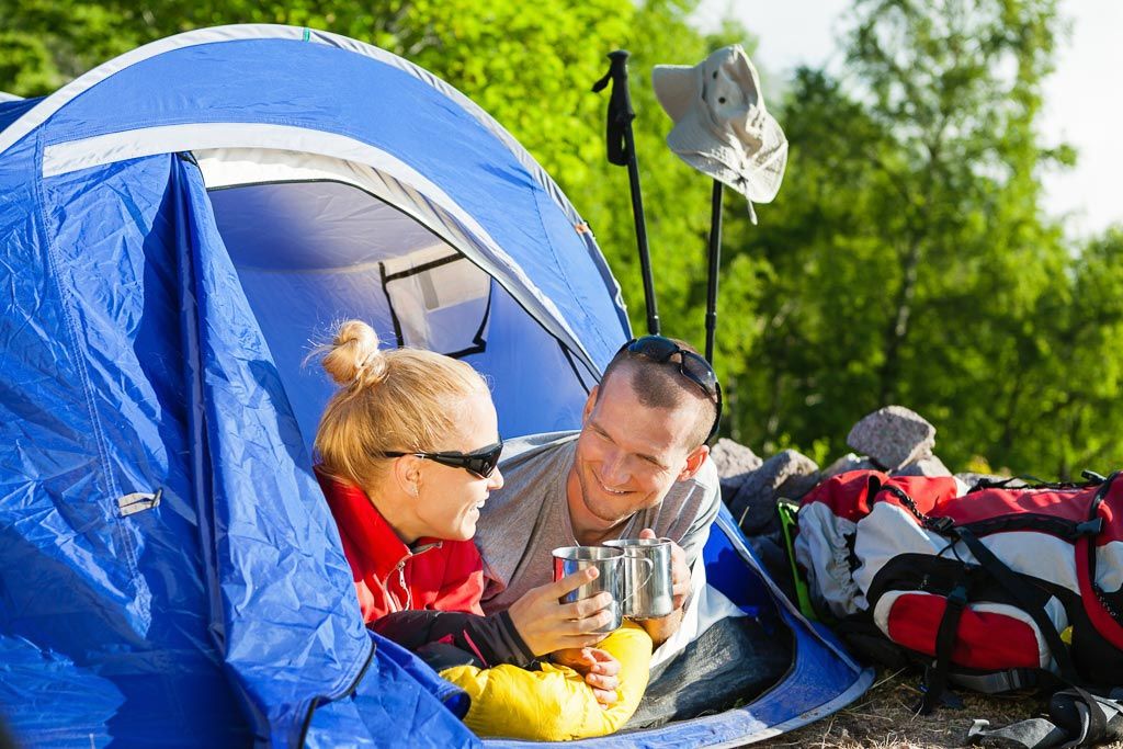 Man and woman in tent