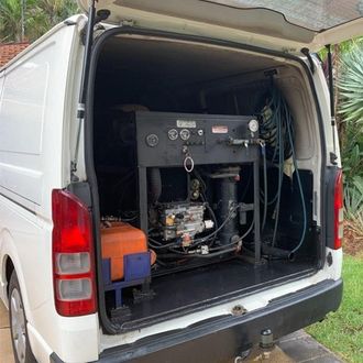 mm cleaning specialists van with equipment