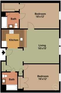 Brookview Commons Two Bedroom Floor plan