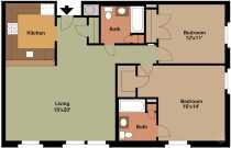 Brookview Commons 2 BR Corner Floor plan