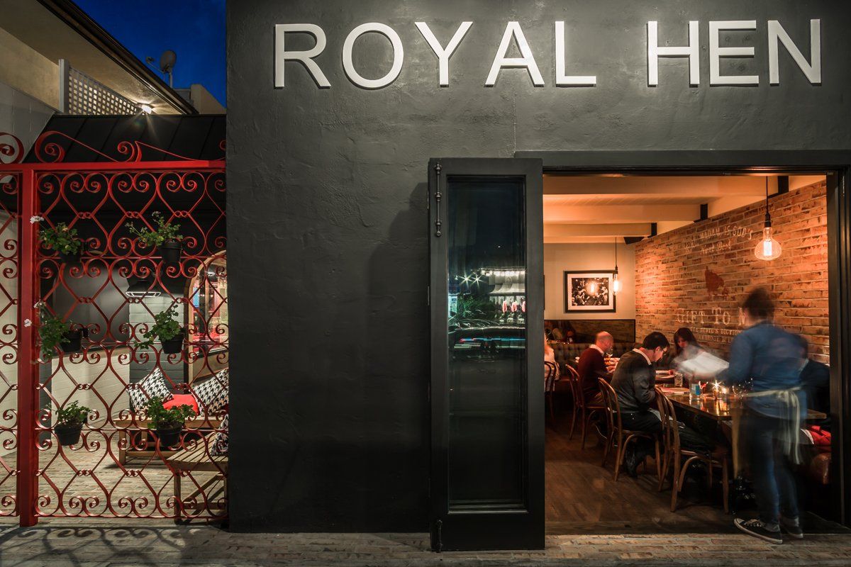 Image of the exterior of Royal Hen restaurant - designed by Ivy Glore