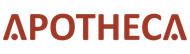 Apotheca The word apotheca is written in red on a white background