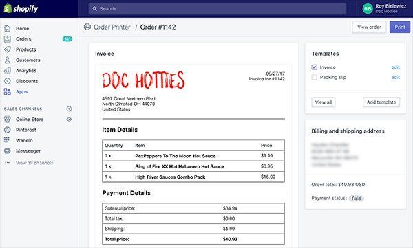 order printer app