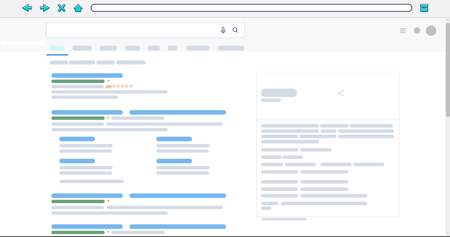 Organic search results page