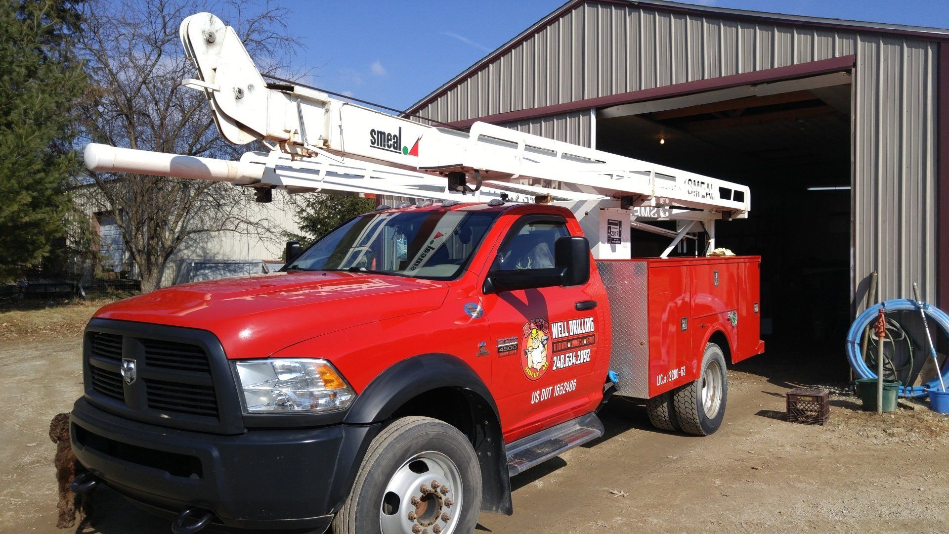 Man with Ongoing Well Drilling — Holly, MI — Ray's Well Drilling Man with Ongoing Well Drilling — Holly, MI — Ray's Well Drilling
