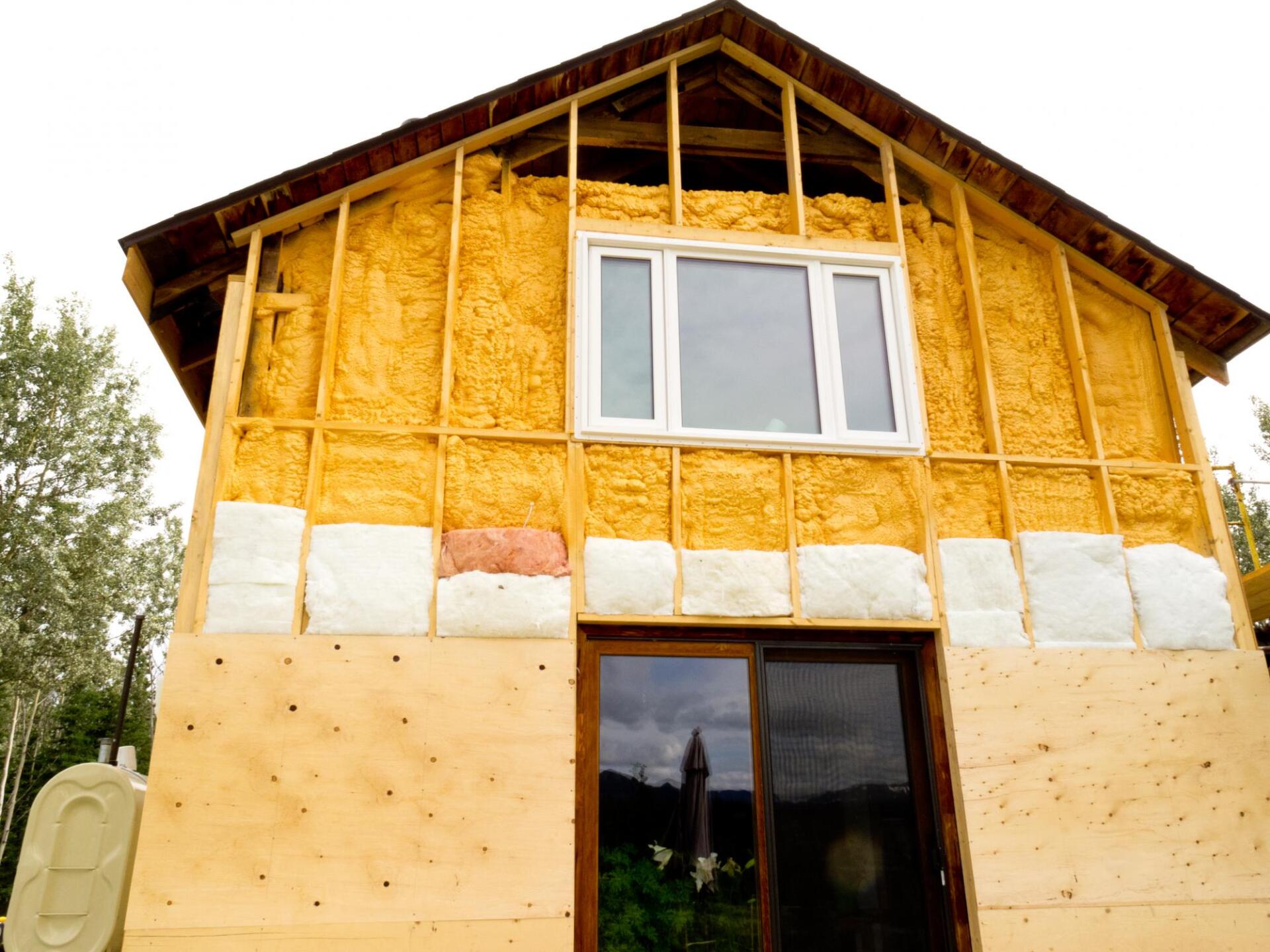 a residential house with foam insulation