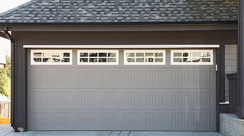 Overhead Door — Grey and White Garage Door with Windows in Birmingham, AL