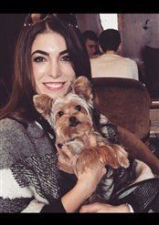 Yorkie and owner