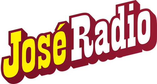 Facebook Page The jose radio logo is yellow and red on a white background.