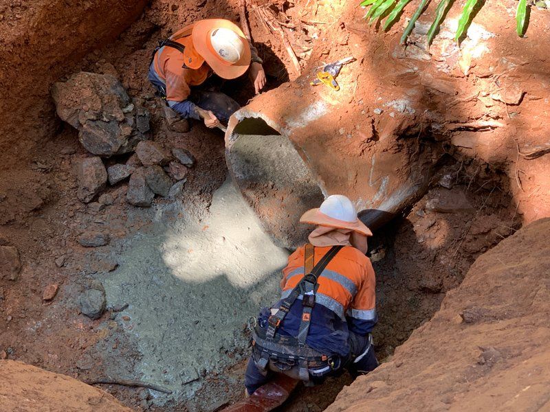 Large Water Main Construction — Kingsleys Earthmoving Contractors in Edmonton, QLD