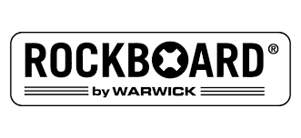 RockBoard logo: text in a black rectangle, “ROCKBOARD” with a star-shaped icon, and “by WARWICK” below.