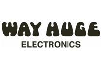 Way Huge Electronics logo. Dark green, bubble-style text.