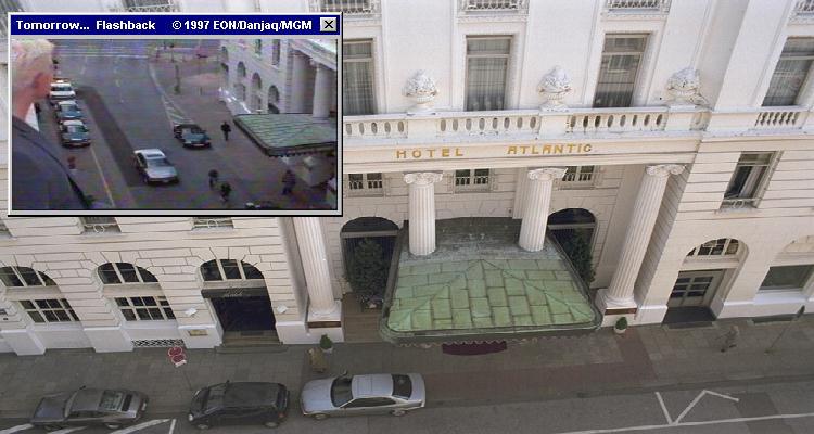 View from the hotel across the street, just like Stamper had in Tomorrow Never Dies