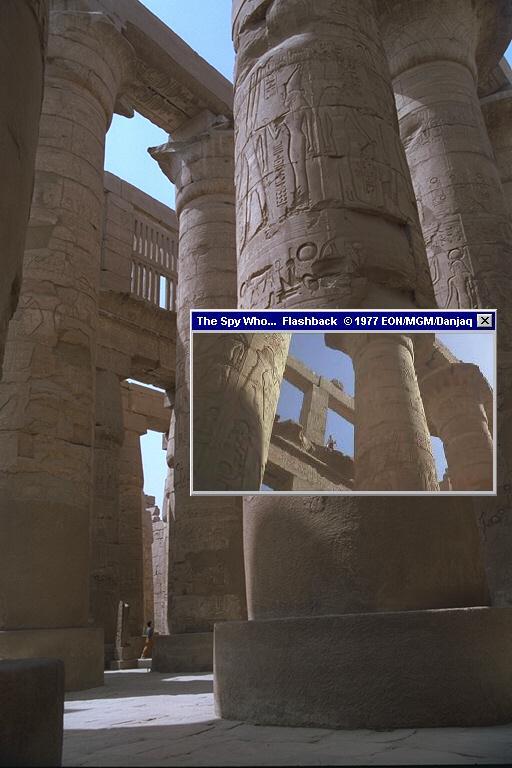 Karnak Temple in Luxor, where Bond and XXX fought with Jaws in The Spy Who Loved Me (1977) Karnak Temple in Luxor, where Bond and XXX fought with Jaws in The Spy Who Loved Me (1977)