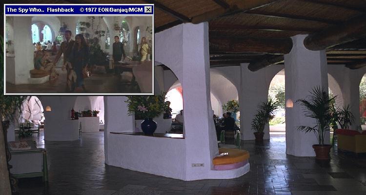 The hotel lobby