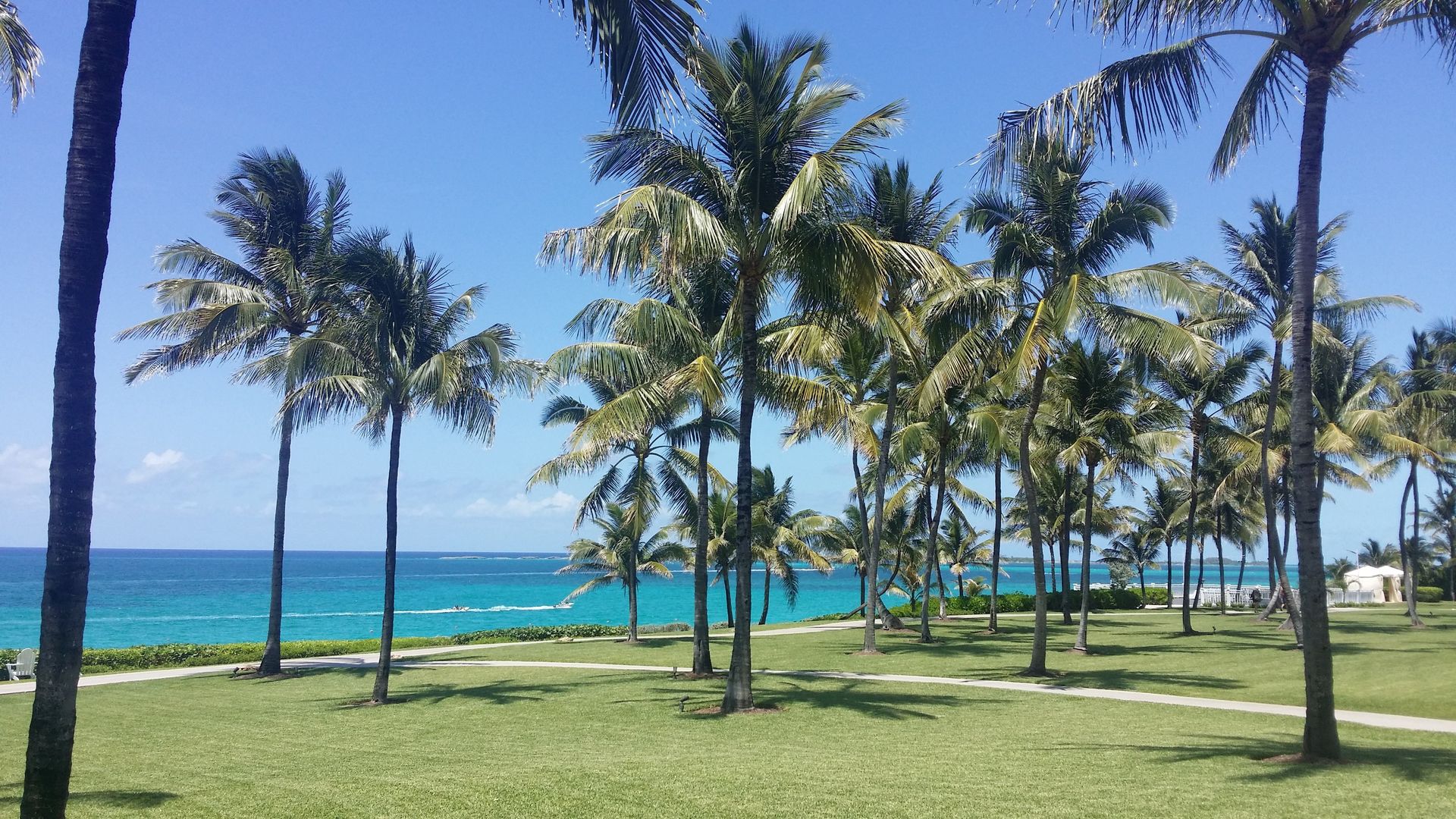 Splendid views from the front garden of the Ocean Club