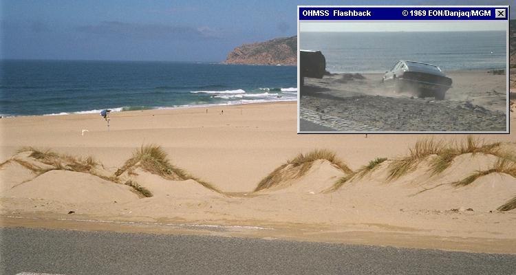 Guincho Beach, where Tracy attemped to drown herself in the opening of OHMSS (1969) Guincho Beach, where Tracy attemped to drown herself in the opening of OHMSS (1969)