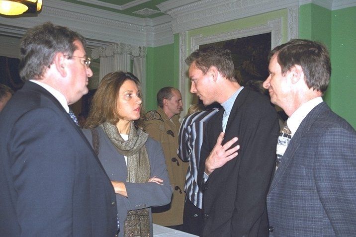 Martijn Mulder and Dirk Kloosterboer talking to Barbara Broccoli at Pinewood Studios Martijn Mulder and Dirk Kloosterboer talking to Barbara Broccoli at Pinewood Studios