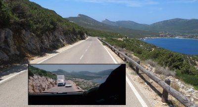 While most of the chase sequence was filmed on the East side, this part was filmed on the West side of Sardinia While most of the chase sequence was filmed on the East side, this part was filmed on the West side of Sardinia