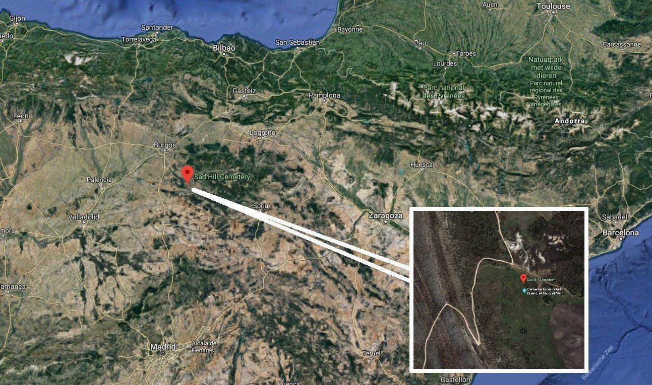 Sad Hill Cemetary is located close to Burgos, in northern Spain.