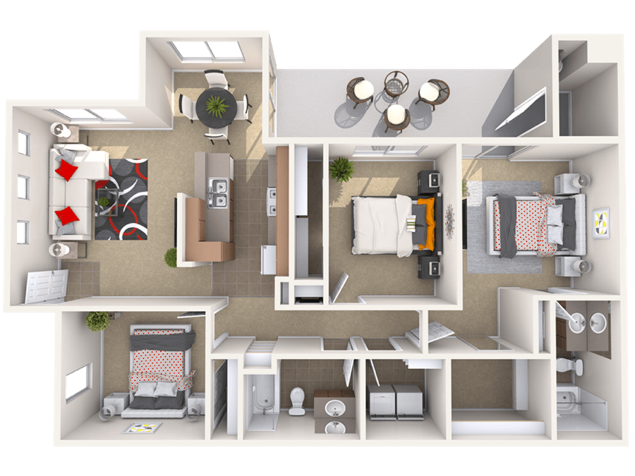 3 BED