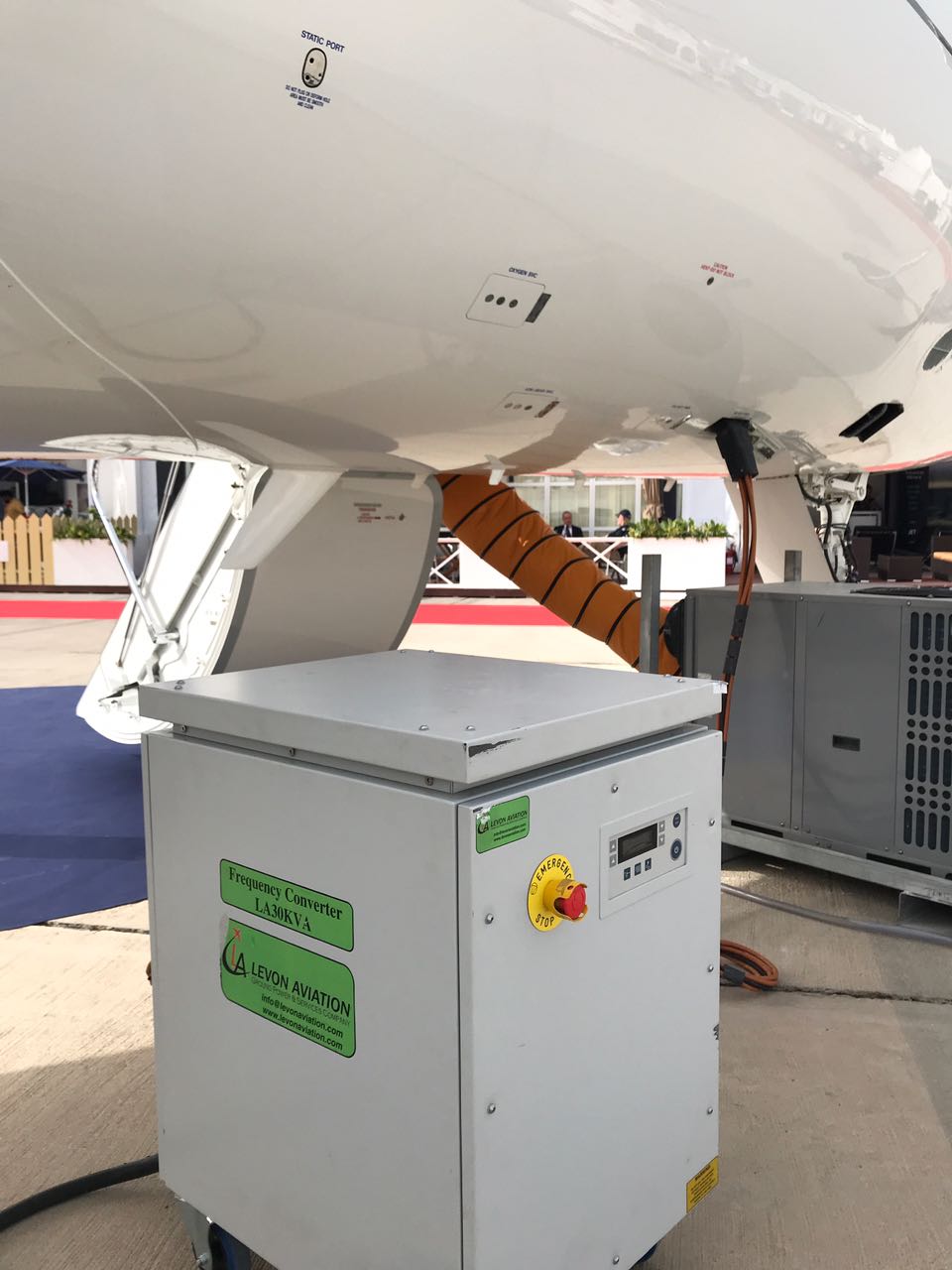 Closeup of airplane frequnecy converter