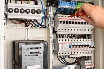 Man working on cables