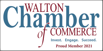 A logo for the walton chamber of commerce