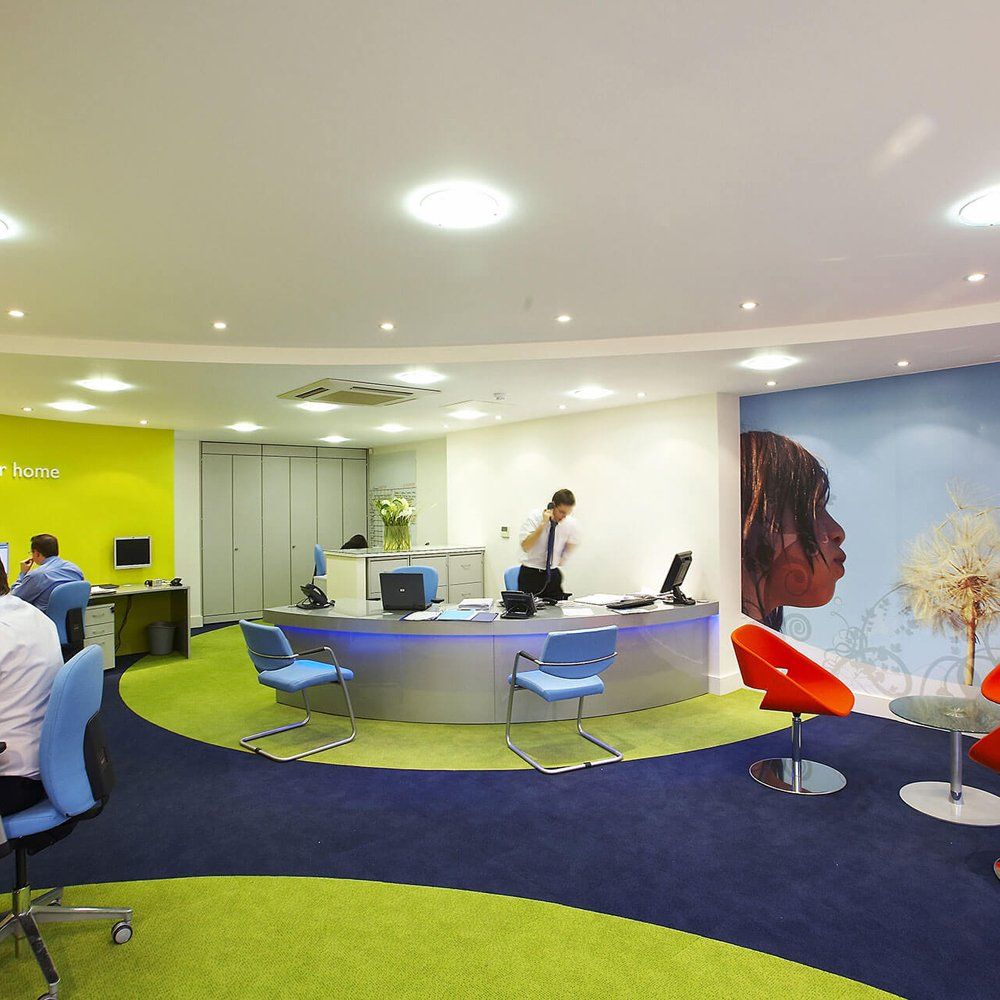 carpeted office area