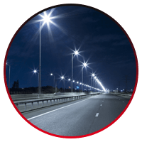 street lights on a highway