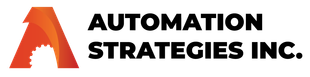 The logo for automation strategies inc. is orange and black